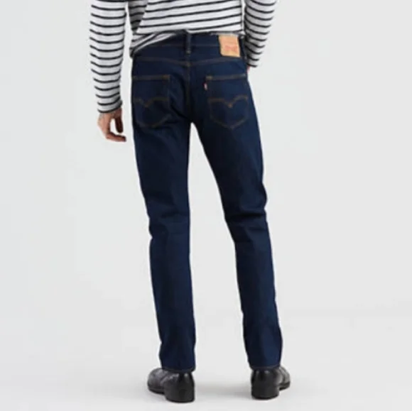 Levi's 501 Rinse Dark Wash Button Fly Jeans - Picture 6 of 8